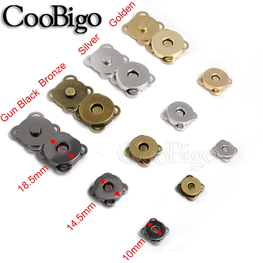 Description Picture 3 of item10sets Magnetic Snaps Buttons Plum Magnet Closures Buckle Purse Bag Clothes Handbags Wallet DIY Craft Accessories 10mm 14mm 18mm