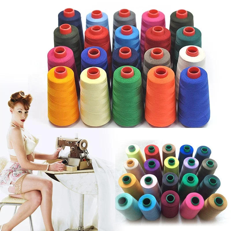 Description Picture 2 of item17 Colors 3000 Yards Overlocking Sewing Machine Industrial Polyester Thread Metre Cones