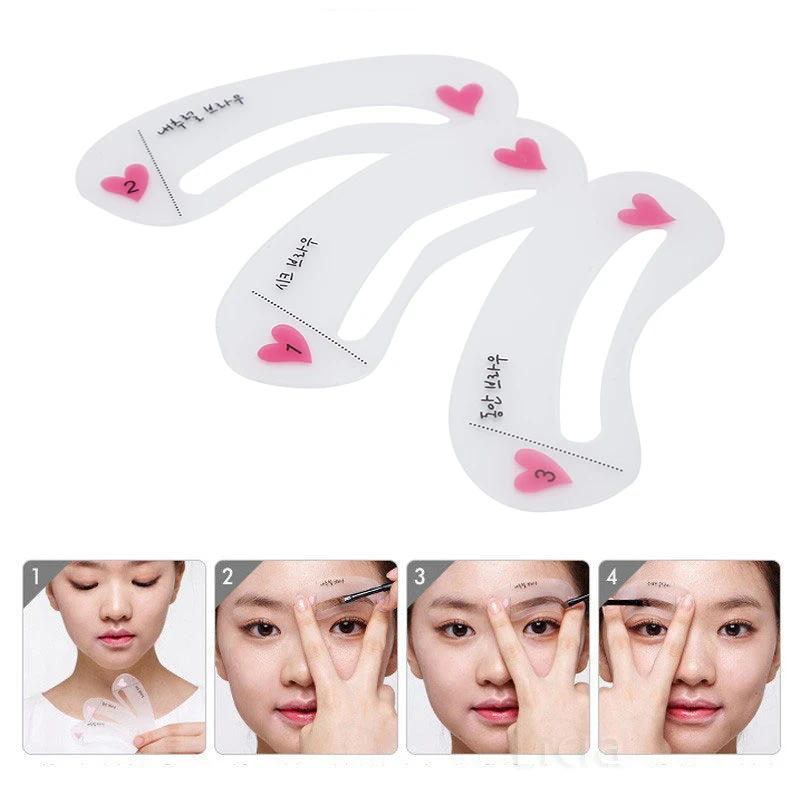 Description Picture 5 of itemWomen 3D Eyebrow Stencil Set Professional Eye Makeup Stencil Set Natural Lasting Shape Cosmetic Tools 3PCS