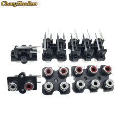 ChengHaoRan 1pcs Red And White Color 2Hole 3Pin/4Hole 6Pin/6Hole 9Pin Rca Female Audio Video Plug Av Concentric Socket Connector