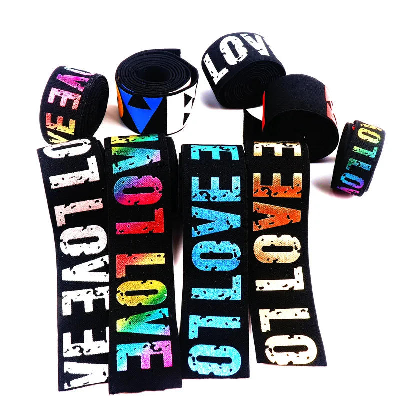 Description Picture 5 of item2/2.5/3/4cm Elastic Band LOVE Alphabet Jacquard Rubber Band Waistband Elastic Trousers Webbing DIY Sweing Accessories 1Meter