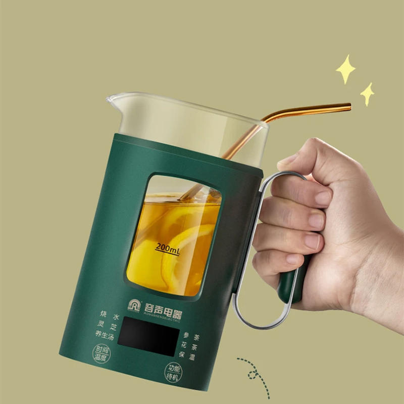 Description Picture 4 of itemPortable household mini health preserving pot glass tea maker hot water cup kettle boiled flower teapot 220v