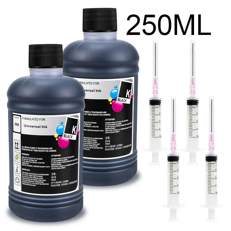 Description Picture 6 of item250ml Ink Universal Dye Ink Bottle For HP 301 302 304 305 21 350 For Epson L100 L200 L392 For Canon PG545 540 Printer Ink