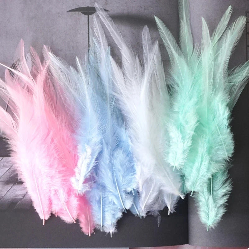 Description Picture 4 of item50pcs 4-6inches 8-15CM White Pink Natural Pheasant Feathers Rooster Plumas Feather Diy Jewelry Making Wedding Party Decoration