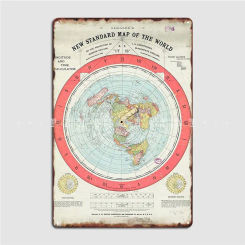 Flat Earth Gleason&#39;s Map Poster Metal Plaque Wall Mural Mural Customize Wall Decor Tin Sign Poster