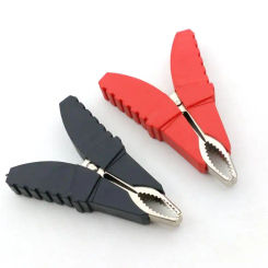 2PCS BRASS  Insulation Alligator Clip for Car battery clip Power Test Probes