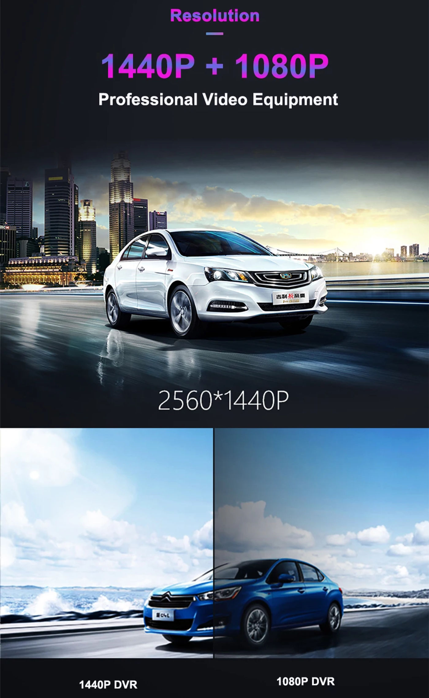 Description Picture 5 of itemWHEXUNE Hidden Car DVR Dash Cam Wifi Front and Rear Cameras 4K 2160P 1080P Loop Recording APP Control Record The Driving Process