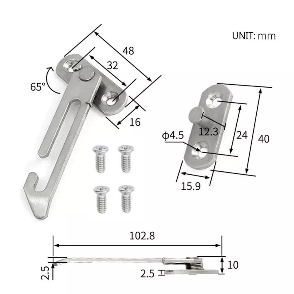 Description Picture 3 of itemWindow Stopper Restrictors Sliding window door brace opening  Stainless Steel Wind Bracing Ventilation Child Baby Safety Lock
