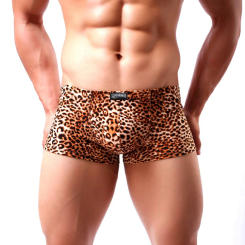 CLEVER-MENMODE Hot Sexy Men Leopard Printed Underwear Boxer Underpants Trunks Wild Style Boxers Shorts Male Panties Cueca hombre