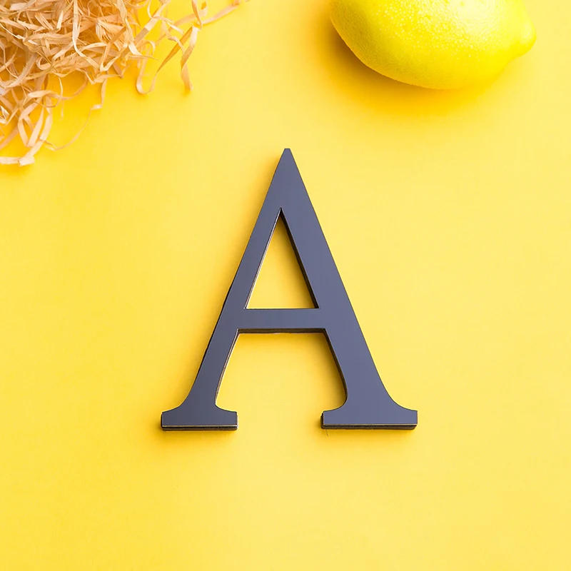 Description Picture 5 of itemBlack English Letters 3D Mirror Wall Stickers Home Decor For Living Room Bedroom Wallpaper Peel & Stick Mirror Acrylic Poster