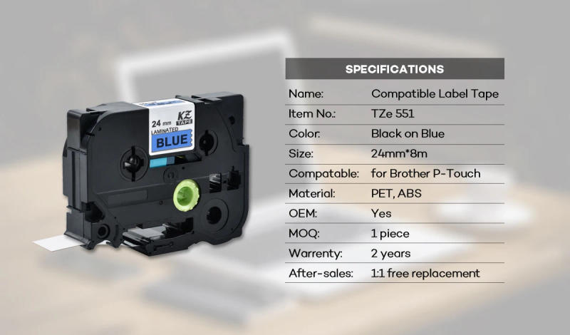 Description Picture 6 of item24mm Multicolor Laminated Label Tape label ribbon tze tape for Brother p-touch printers as Tze-251 tze-251 tze 251 tze251 tz251