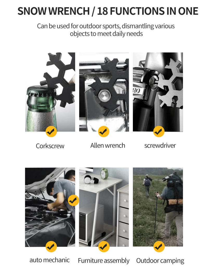 Description Picture 4 of itemHex wrench Multifunctional snow wrench multi-purpose universal tool portable and portable hexagonal carbon steel plate hand