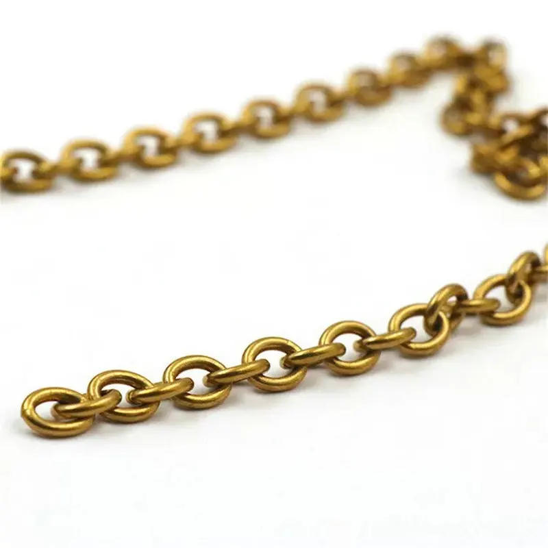 Description Picture 2 of itemHQ Small Decorative Oval O Shape Solid Brass Anti Static Chain for Jewelry Bag Strap