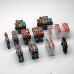 DIN rail Mini Fast Wire Cable Connectors Universal Compact Conductor Spring Splicing Wiring Connector Push-in Terminal Block