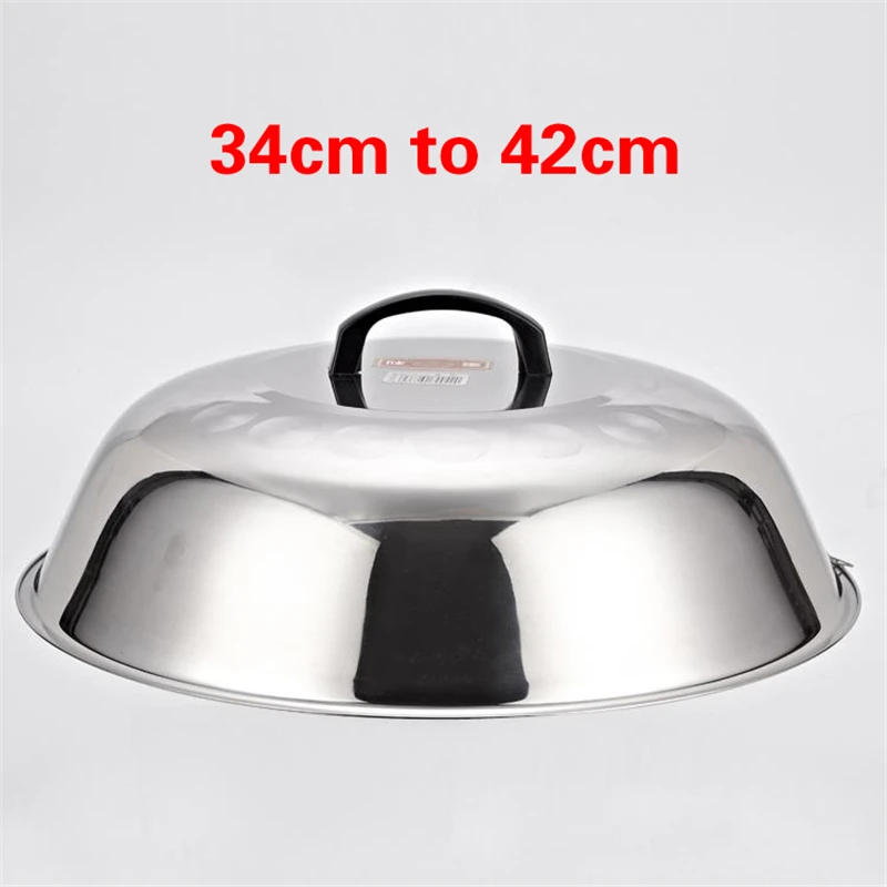 Description Picture 3 of itemCircular Stainless Steel Pan Lid Lids Oil Grease Filter Helper Size Wok Cap Universal Kitchen Cookware Accessories Pot Cover