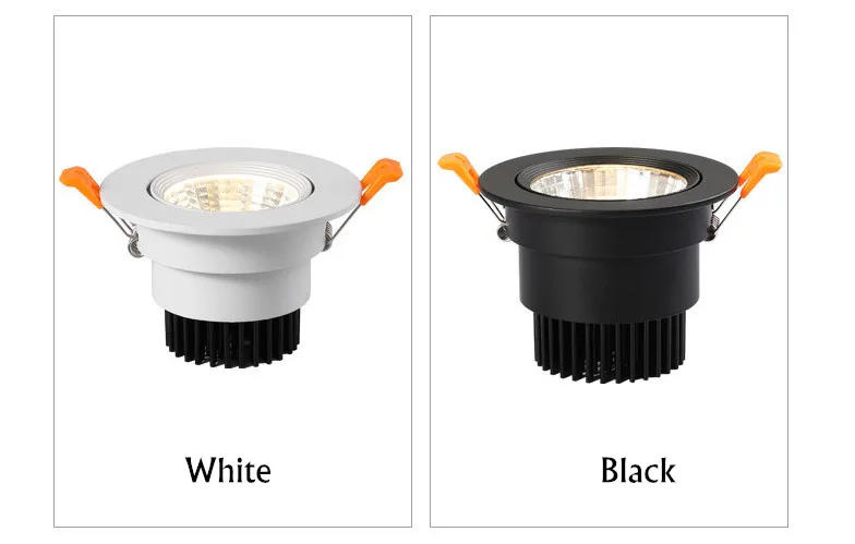 Description Picture 6 of itemDimmable LED Recessed Downlight 3W 5W 7W 12W 15W Bhite/Black Body Ceiling Spot Light with 90-265V LED Driver 3000K 4000K 6000K