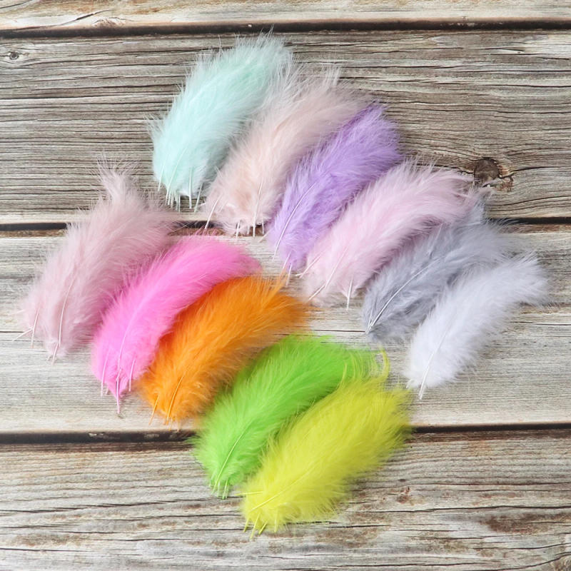 Description Picture 2 of itemWholesale 4-6 Inches 10-15cm Turkey Marabou Feather Fluffy Plume Wedding Dress DIY Jewelry Decororation Accessories Feathers