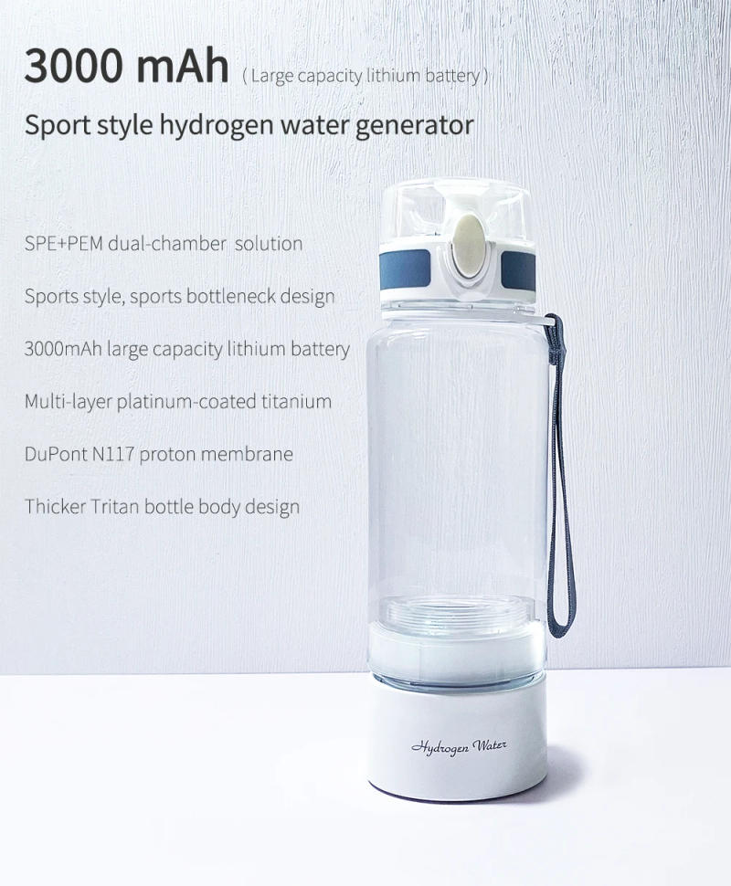 Description Picture 3 of itemMax 3000ppb Bluevida Hydrogen Water Bottle Generator Anti-Aging 3000mAh Large Capacity Long Working Times Portable for Sports