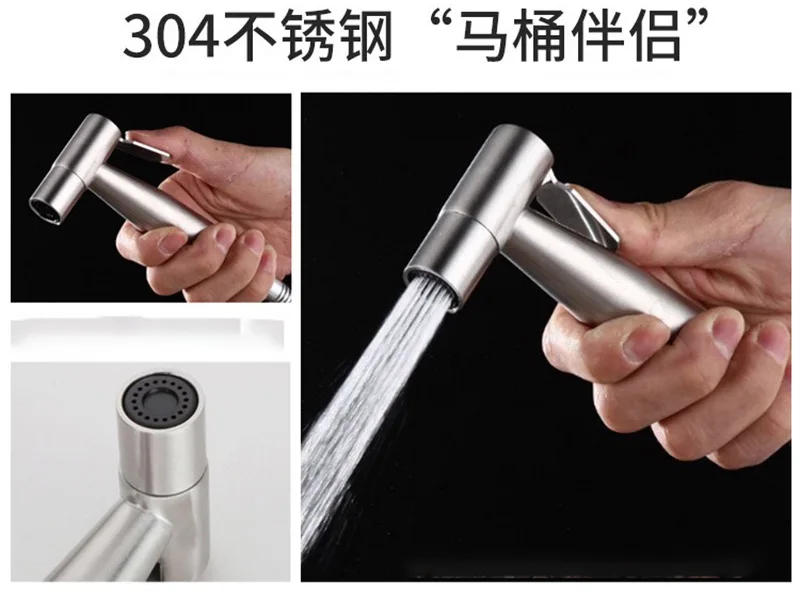Description Picture 3 of itemSUS304 Stainless Steel Toilet Companion Small Shower Head Pressurized Bidet Toilet Spray Gun Faucet Shower Head