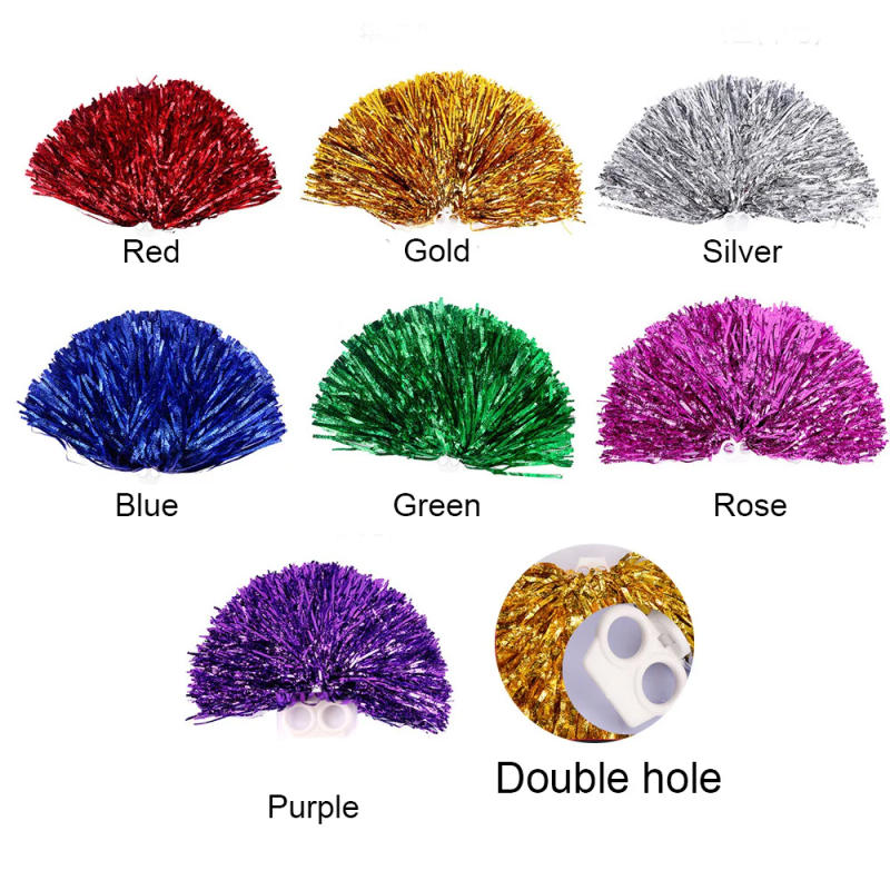 Description Picture 5 of item1PC Plastic Double Hole Handle Metal Cheering Streamer Pompoms Cheerleading Pom Ball Cheering Decorator Club Sport Supply
