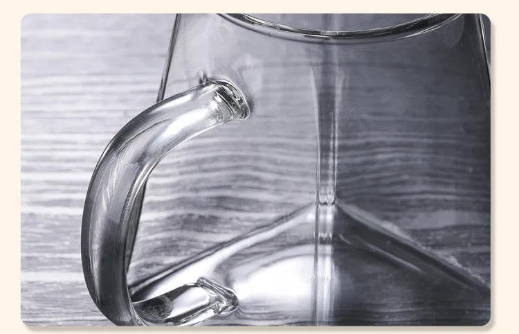 Description Picture 5 of itemHeat-Resistant Clear Glass Tea Pitcher, Square Creative Chinese Tea Set Accessory, Chahai, Milk Glass Coffee Pot, Water Jug