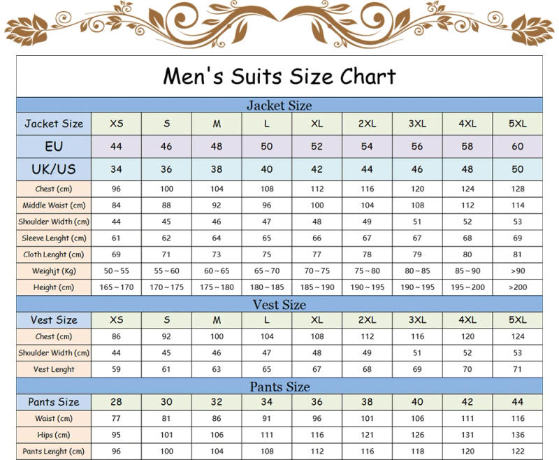 Description Picture 5 of item2023 Tailor Made Wedding Tuxedos For Groom 3 Pieces Slim Fit Men Suits Notched Lapel Male Party Fashion Costume Jacket Vest Pant