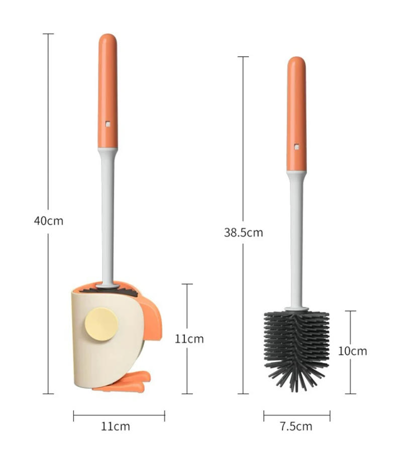 Description Picture 3 of itemPlastic Brush and Caddy Toilet Bowl Silicone Bristle Toilet Bowl Brush with Holder for Bathroom Cleaning, Wall Mountable