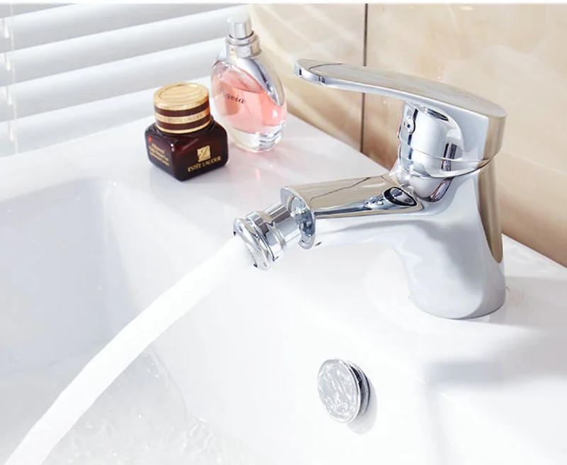 Description Picture 2 of itemSolid Brass Bidet Faucet 360 Degree Rotatable Hot and Cold Mixer Taps Chrome Plated Basin Bidet Faucet