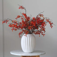 Christmas Berry Branch Holly Tree Red Cherry Garland Vase Home Decor Artificial Fruits Fake Flores Diy Flower