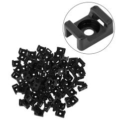 100pcs Cable Tie Mount Clips Saddle Type Wire Holder Bases Computer TV Cord Fixing Clamps
