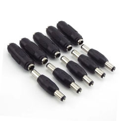 5.5*2.1mm / 5.5x2.1 mm DC double male to male Power Socket Connector CCTV female to   female Panel Mounting Jack Adaptor