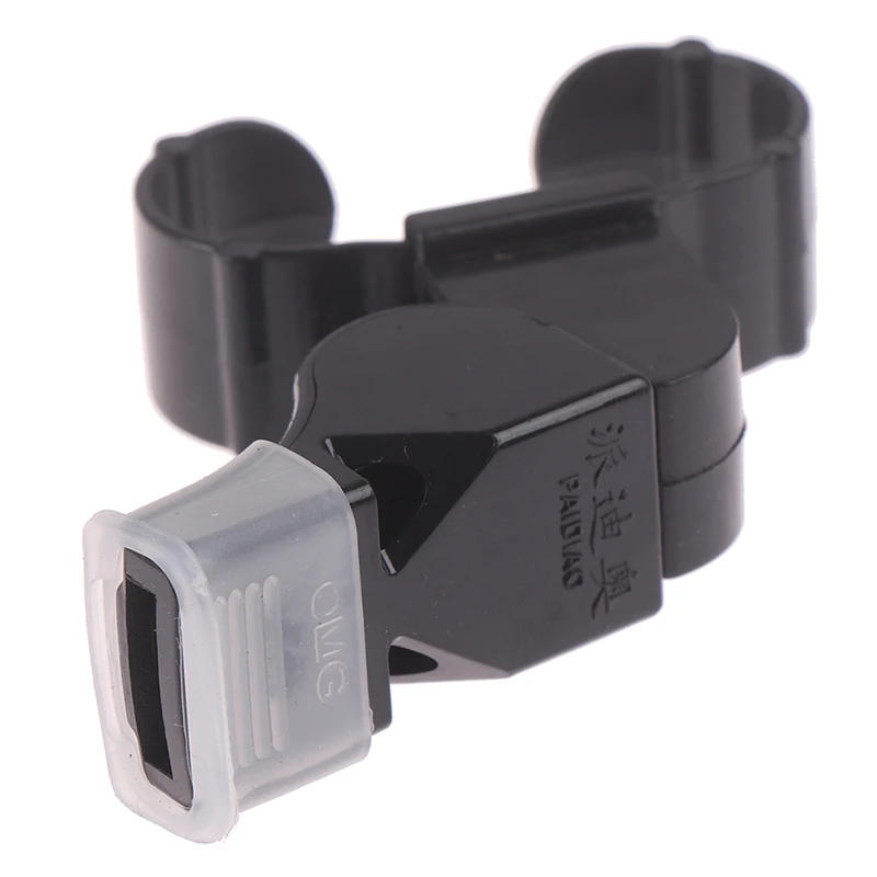 Description Picture 2 of item1 PC New Black Plastic Pealess Finger Grip Sports Referee Whistle