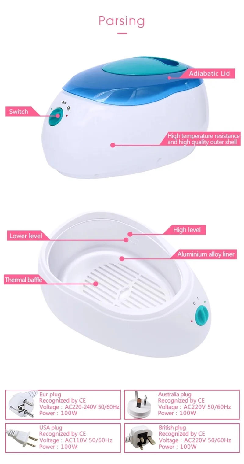 Description Picture 6 of item2.2L Wax Heated Warmer Paraffin Melting Machine&350g Wax&Electrical Booties and Gloves for Hydrating Salon Spa and Depilation