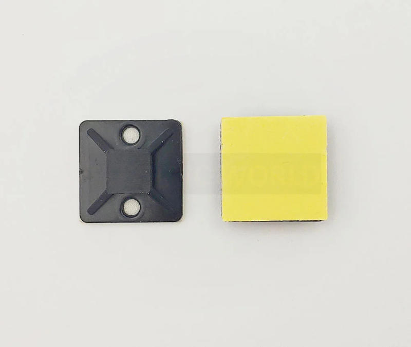 Description Picture 3 of itemblack Tie Mount Plastic Self Adhesive Cable Mounter Base Holder White glue cable positioning fixed seat 20mm*20mm 50-100pcs