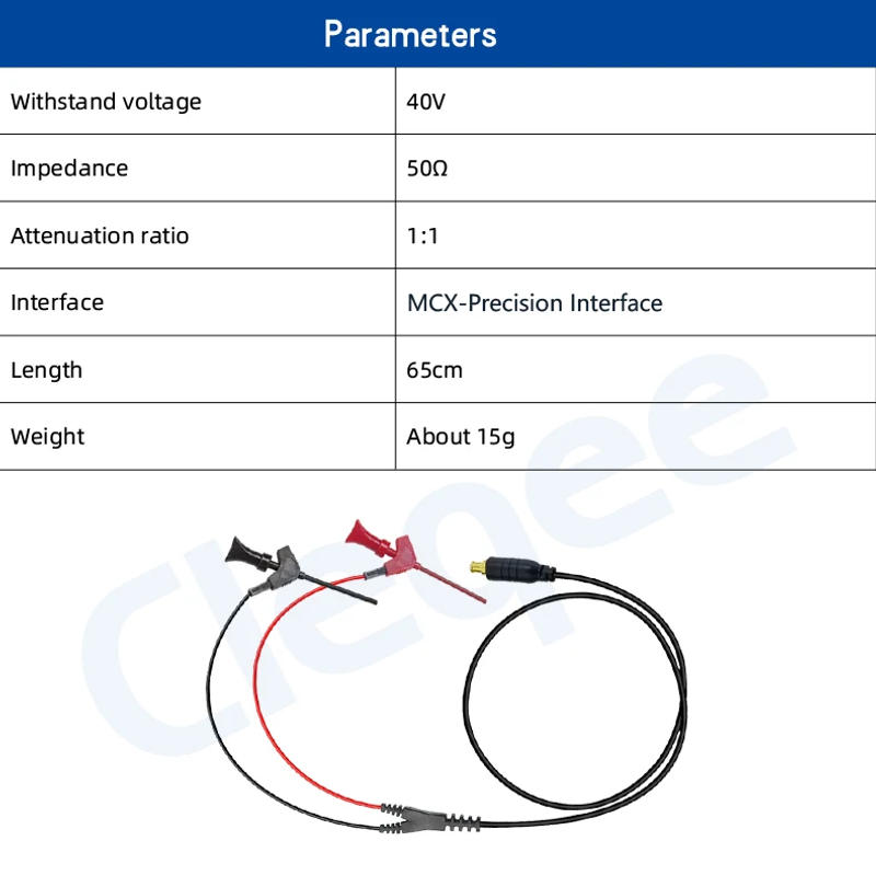 Description Picture 4 of itemCleqee MCX-C Portable Mini Pocket  Oscilloscope probe Scope Equipment MCX Test Probe Hook Test Clip for DS202 DS203 DSO201