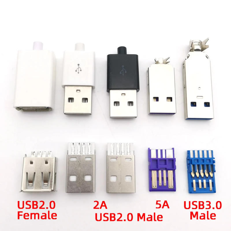 Description Picture 2 of item5-15set Welded Wire Connector With case USB 2.0 jack Type-A USB 3.0 Male Plug 2A/5A large current Connection adapter accessories