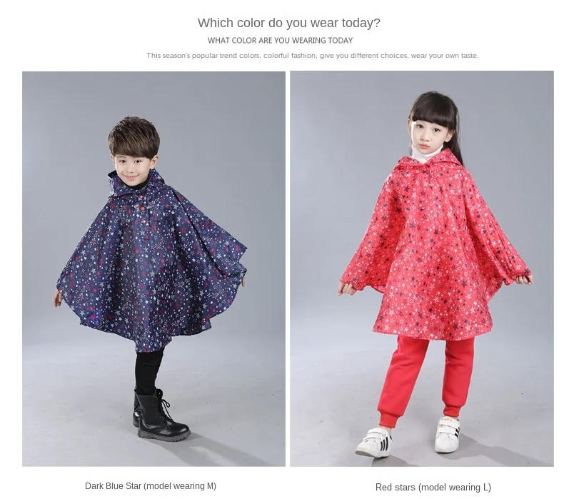 Description Picture 6 of itemChildren Raincoat Kids for Girls Boys Cute Waterproof  Hooded Impermeable Kid Raincoats Child Rain Coat Cover Poncho Rainwear