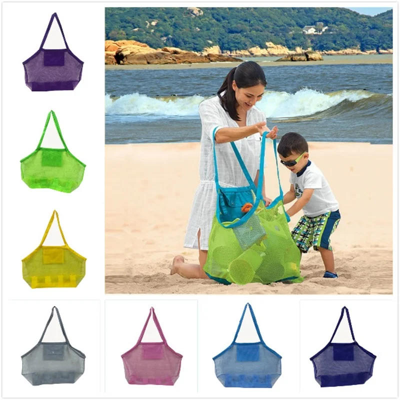 Description Picture 2 of itemOutdoor Beach Mesh Bag Children Sand Away Foldable Protable Kids Beach Toys Clothes Bags Toy Storage Sundries Organizers Bag