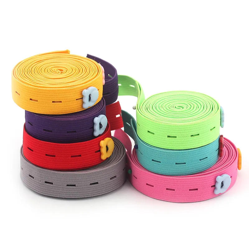 Description Picture 2 of item18mm Colorful Adjustable Flat Elastic Band with Button Holes Elastic Band for Baby Diaper Pregnant Garment Sewing Accessories 1M