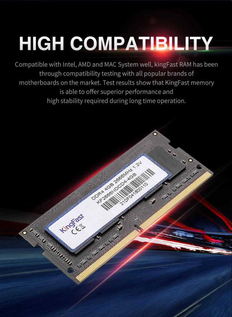 Description Picture 5 of itemKingFast memoria ram ddr4 4GB 8GB 16GB 2400 2666 3200 MHz DDR 4 2666MHz RAM 1.2V Notebook RAMs 260Pin Laptop Memory Sodimm