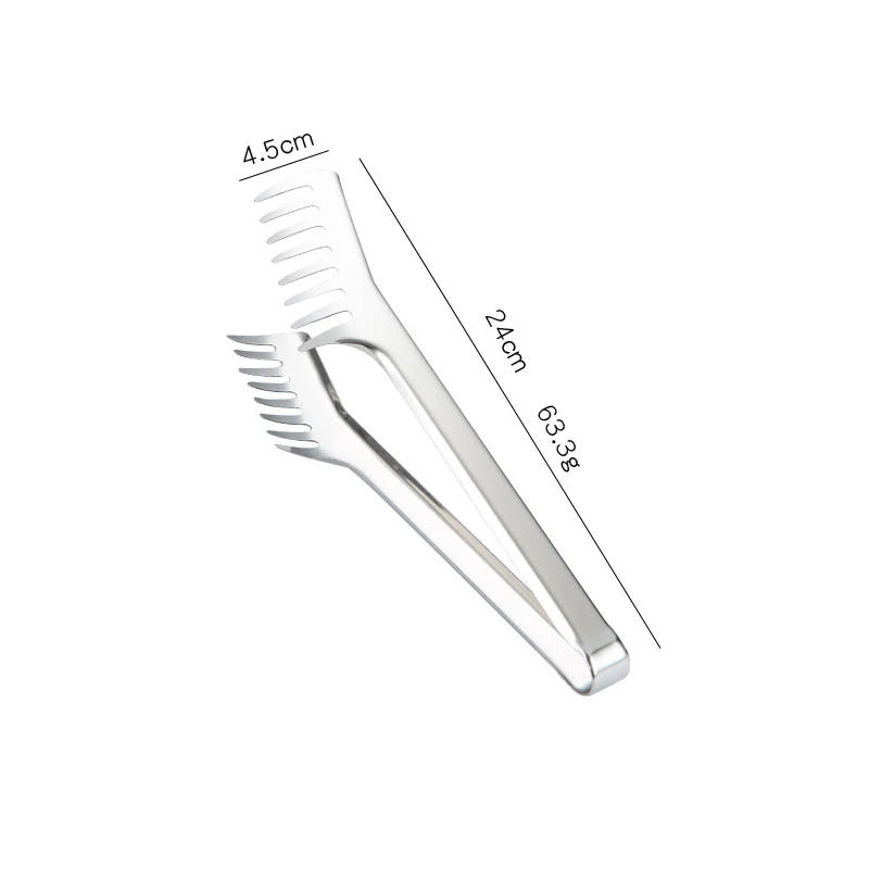 Description Picture 2 of item9 Inch Stainless Steel Noodle Tongs Pasta Spaghetti Tongs Food Clips Stainless Steel Handle Cooking Utensils Kitchen Accessories