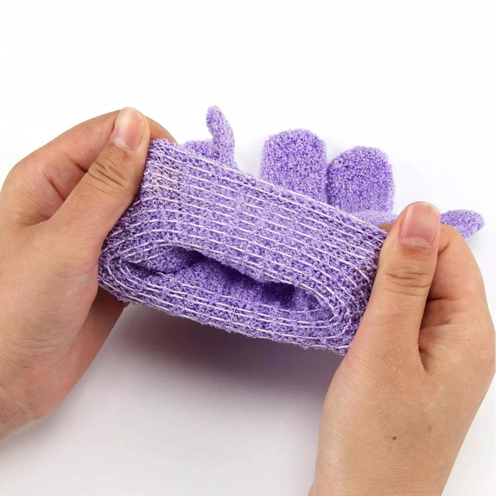 Description Picture 4 of item5 Fingers Bath Glove for Shower Scrub Shower Gloves Bath Cleaning Gloves Resistance Body Massage Sponge Wash for Rich Foam