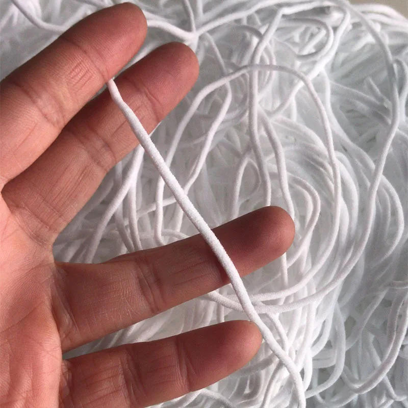Description Picture 4 of itemMask Elastic Rope 3mm Round White Elastic Band 5mmflat Mask Oil Core Belt Rope Handmade DIY Protective Clothing Accessories 10y