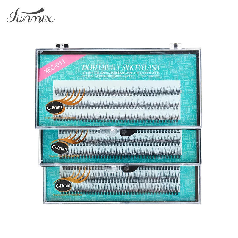 Description Picture 4 of item1pc FUNMIX Natural Fishtail Type Dovetail Fly Eyelash Soft Mink Eyelash For Fake Eyelashes Extension Makeup Tool