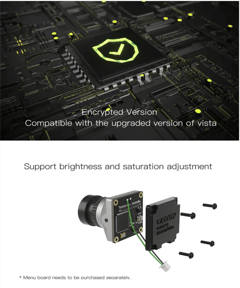 Description Picture 6 of itemCaddx Polar Vista Kit HD Digital Image Transmission With Starlight Camera For FPV DJI Goggles Integra 12cm Cable