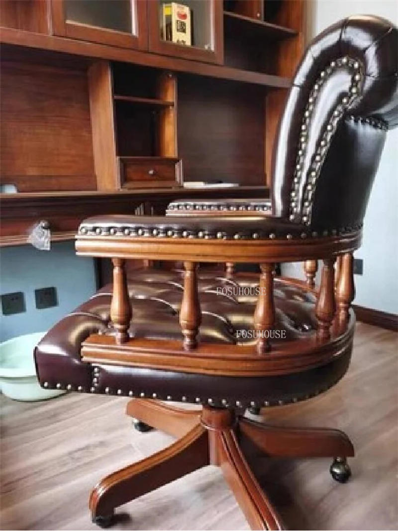 Description Picture 2 of itemAmerican Solid Wood Office Chairs Modern Office Furniture Lift Swivel Backrest game Armchair Home Comfortable Computer Chair