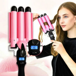 Professional Hair Waver Iron Wand LCD Display Ceramic Hair Curler Wave Curly Hair Styler Curling Iron for Women 5 Types Tool