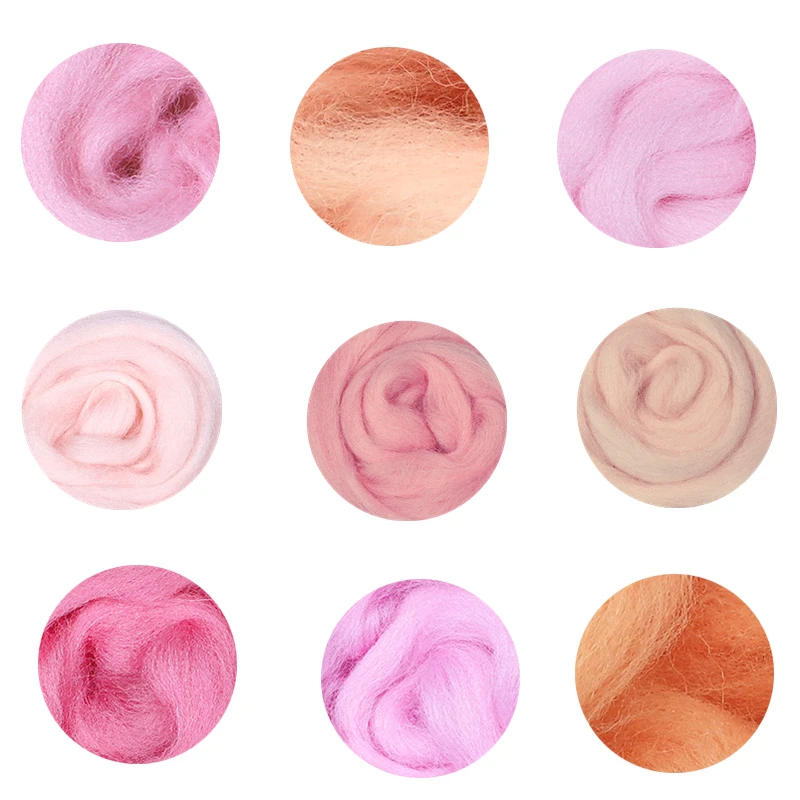 Description Picture 2 of item66S Yellow Color Series Wool Fibre  for Needle Felting Wet Felting Wool Felting Handmade Spinning DIY Craft Materials