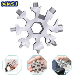 18 In 1 Snowflake Snow Wrench Tool Spanner Hex Wrench Multifunction Camping Outdoor Survive Tools Bottle Opener Screwdriver