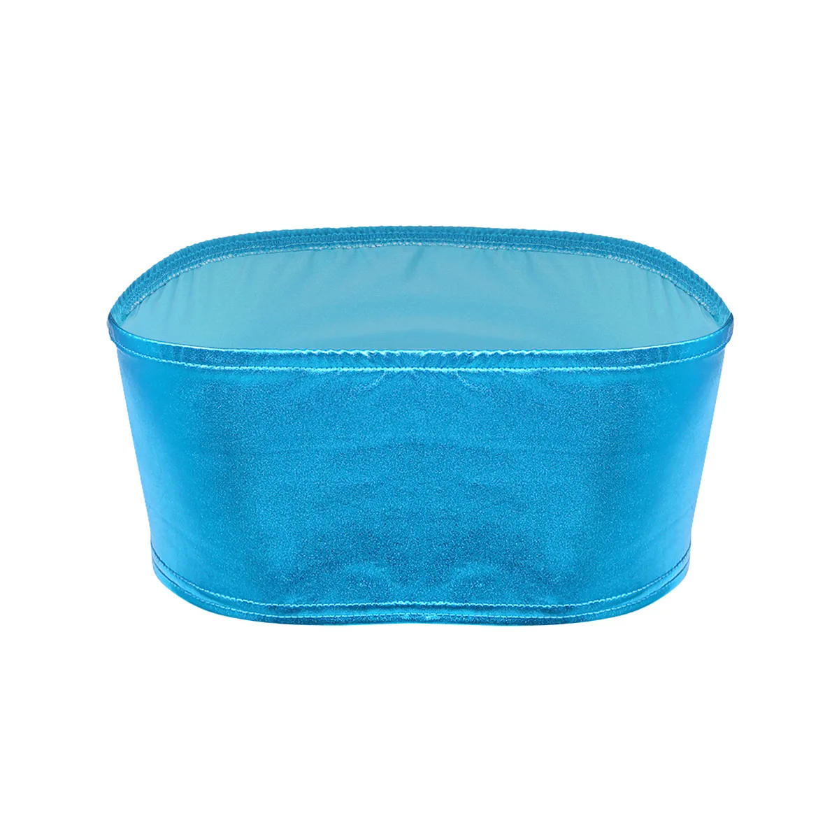 Description Picture 6 of itemWomen Sexy PU Leather Tube Tops Lady Off Shoulder Strapless Crop Top Blouse Shirt